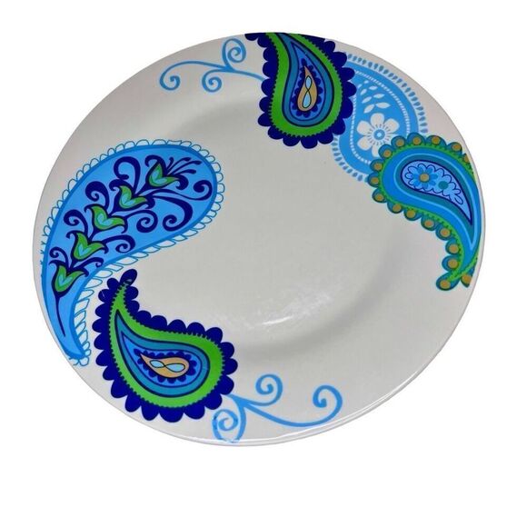 "Paisley Blue" Retired Pattern Dinner Plate by Royal Norfolk Set of 2 - Picture 4 of 6